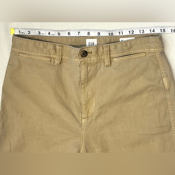 GAP Women’s Beige Tan Khaki High Rise Wide Leg Crop Trousers Pants Size 8 - Picture 8 of 16